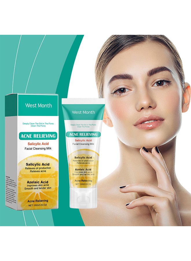 القمر الغربي منظف ​​حمض الساليسيليك المضاد لحب الشباب من ويست مونث غني بالجلسرين، وجليسينات كوكويل الصوديوم، وكبريتات لوريث الصوديوم، وحمض الساليسيليك، وحمض الداكريك، ومستخلص فاكهة البرتقال، ومكونات أخرى. مناسب لترطيب البشرة، والتحكم في إفرازاتها الدهنية، وتنظيفها، وتهدئتها. - Image 2