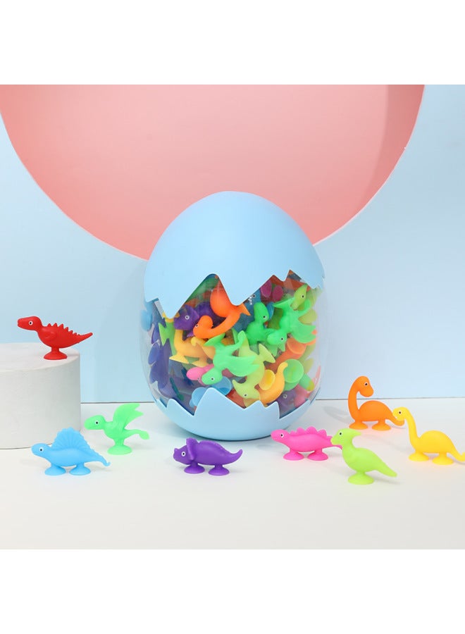 Hot Dinosaur Series Animal Doll Sucker Toy Suction Sticky Sticky Music DIY Bathing Play House Toy-Color:Dinosaur Color Box 24 Grain Pack - Image 2
