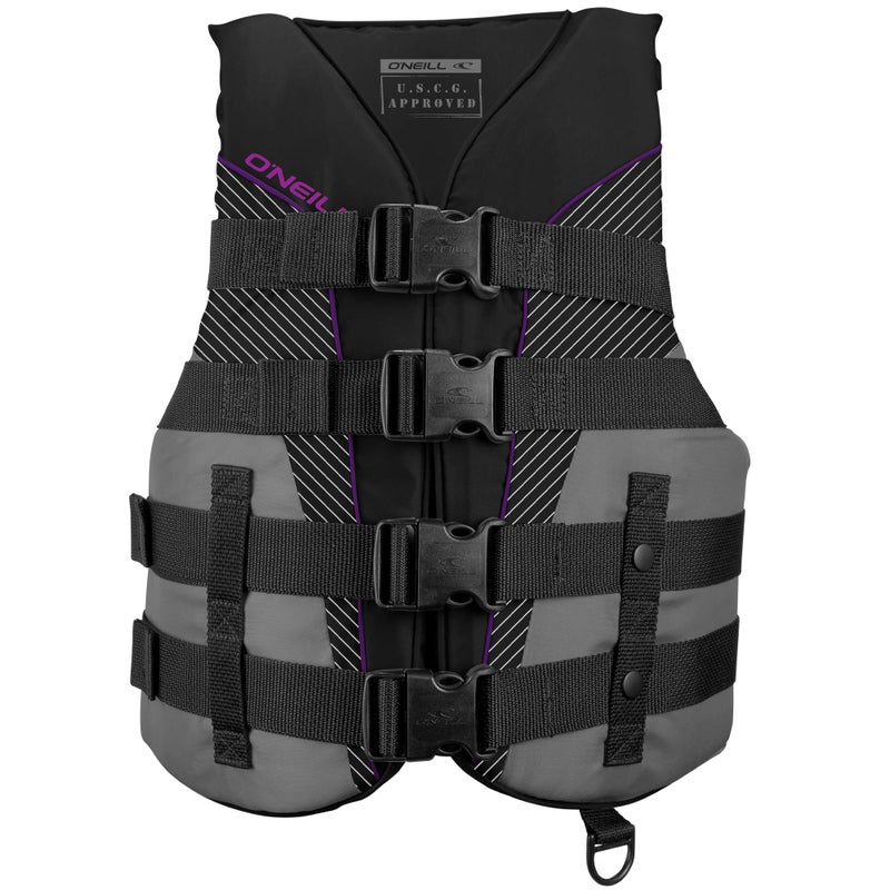 O'Neill Women's Superlite USCG Life Vest,Black/Smoke/Black:Ultra Violet,S - Image 1