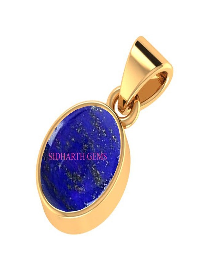 SIDHARTH GEMS 4.25 Ratti Natural Lapis Lazuli Certified Blue Lajwart Gold Plated Pendant/Locket for Men & Women - Image 3