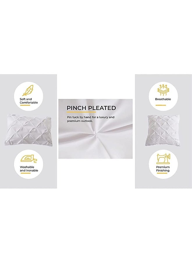 Generic - Precious Star Linen Pintuck Dark Grey 26x26 Inch Square Pillowcase Set of 2 - Image 1