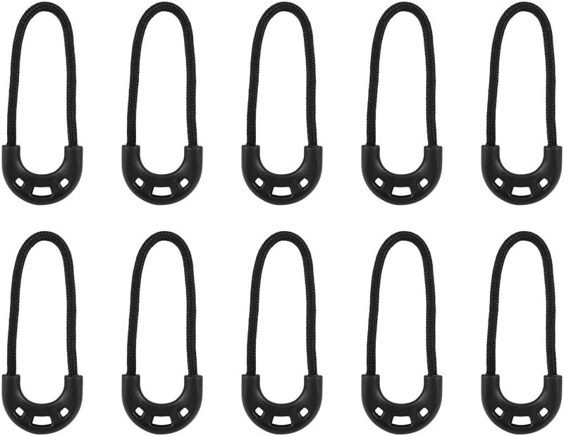 كلاراكو مثبت سحاب من كلاركو، 10 قطع/حقيبة EDC أسود صغير الحجم، حبل سحب للملابس الخارجية وحقيبة الظهر وملحقاتها - Image 1