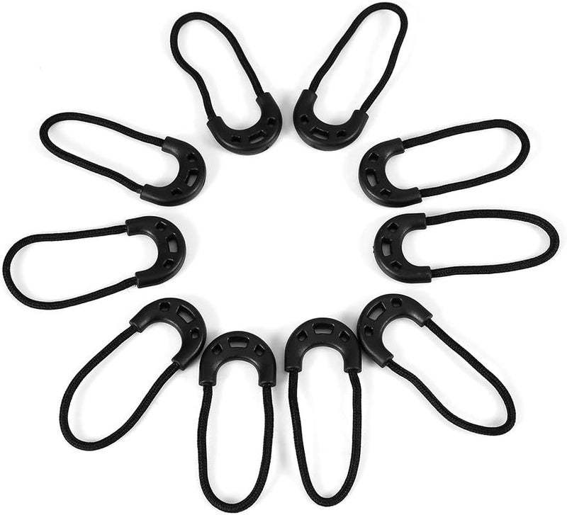 كلاراكو مثبت سحاب من كلاركو، 10 قطع/حقيبة EDC أسود صغير الحجم، حبل سحب للملابس الخارجية وحقيبة الظهر وملحقاتها - Image 3