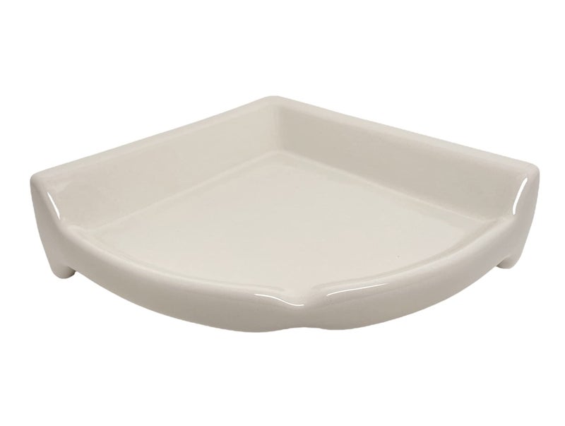 Tenedos Bone Almond Glazed Ceramic Bathroom Accessory Large Size Corner ShowerNot Suitable for Flat Surface InstallationProfessional Installation Needed