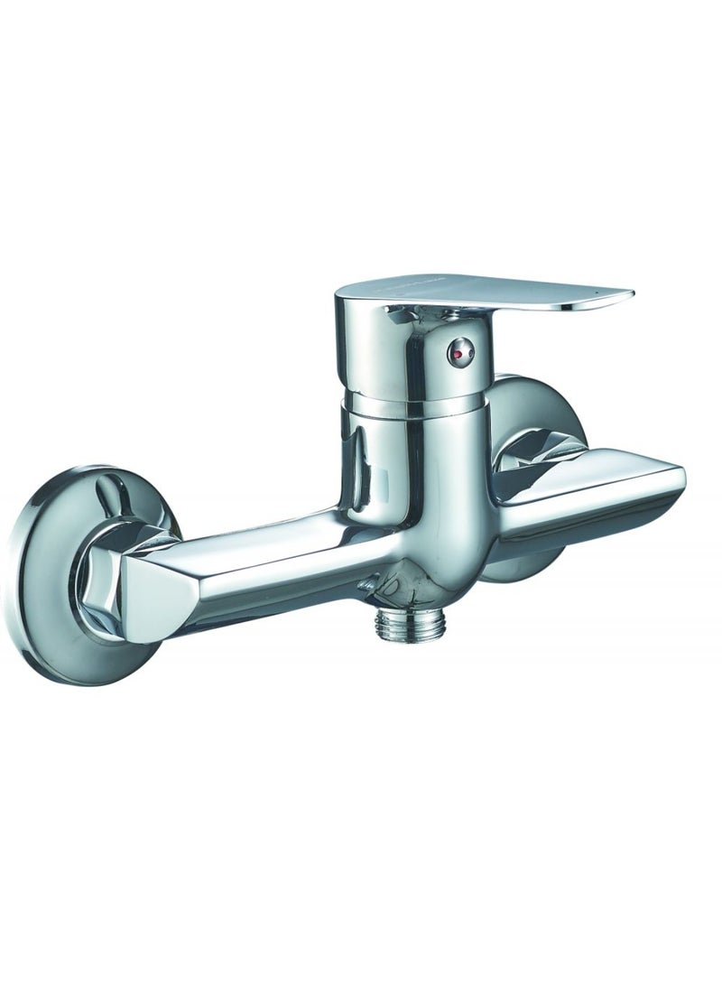 DANUBE HOME Milano Plus Bayz Plus Wall Shower Mixer –  Durable Brass Body & Sleek Matte Finish for Contemporary Style Chrome - Image 1