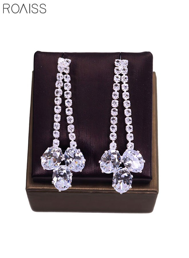 roaiss - 2-Piece Set Women's Jewelry Shiny Diamond Bridal Jewelry Exquisite Craftsmanship Banquet Jewelry Set - Image 1