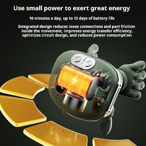VELLOREX Bionic Heated Massager, Wireless Portable Shiatsu Neck and Back Massager, Electric Deep Tissue 4D Kneading Massage, Simulated Human Hand Design for Pain Relief and Muscle Relax (GREEN) - Image 5