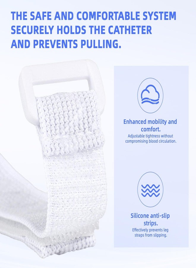 Fukaisu 4 Pcs Catheter Leg Bag Straps with Silicone Strips, Adjustable Anti-Slip Catheter Holder Post-Surgery Urinary Drainage Bag Leg Band for Secure Tube Stabilization - Image 4