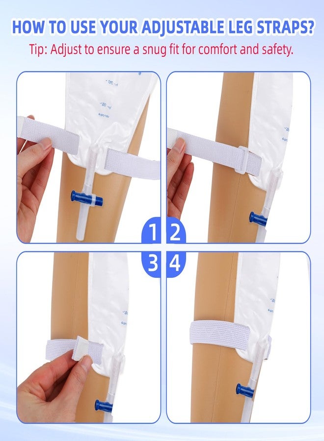 Fukaisu 4 Pcs Catheter Leg Bag Straps with Silicone Strips, Adjustable Anti-Slip Catheter Holder Post-Surgery Urinary Drainage Bag Leg Band for Secure Tube Stabilization - Image 5