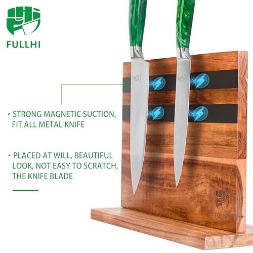 FULLHI Chef/Butcher Fish Knife Set, High Carbon Steel Hand Forged With Sheath For Kitchen, Camping, BBQ,13pcs with Magnetic Holder - Image 4