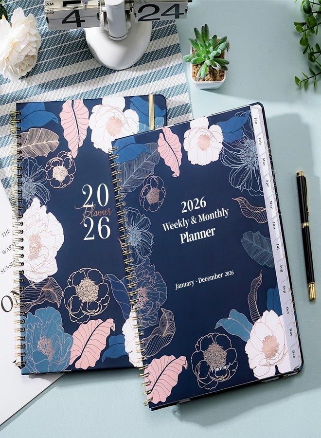Pinchoco 2026 Planner - Large Planner 2026, 9" x 11", Jan.2026 - Dec.2026, Weekly ＆ Monthly Planner 2026, Hardcover, Colorful Tabs, Elastic Closure, Pocket - Image 2
