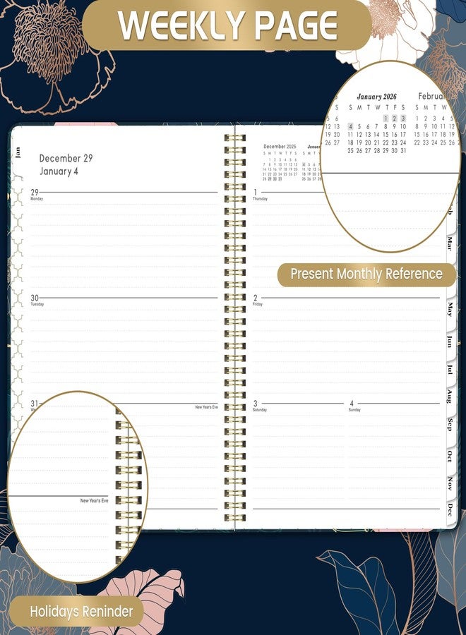 Pinchoco 2026 Planner - Large Planner 2026, 9" x 11", Jan.2026 - Dec.2026, Weekly ＆ Monthly Planner 2026, Hardcover, Colorful Tabs, Elastic Closure, Pocket - Image 3