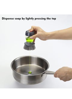 Oasisgalore Dish Brush with Soap Dispenser, Kitchen Scrub Brush for Dishes Pots Pans Sink Cleaning, Dish Scrubber with Holder Set.  - Image 4