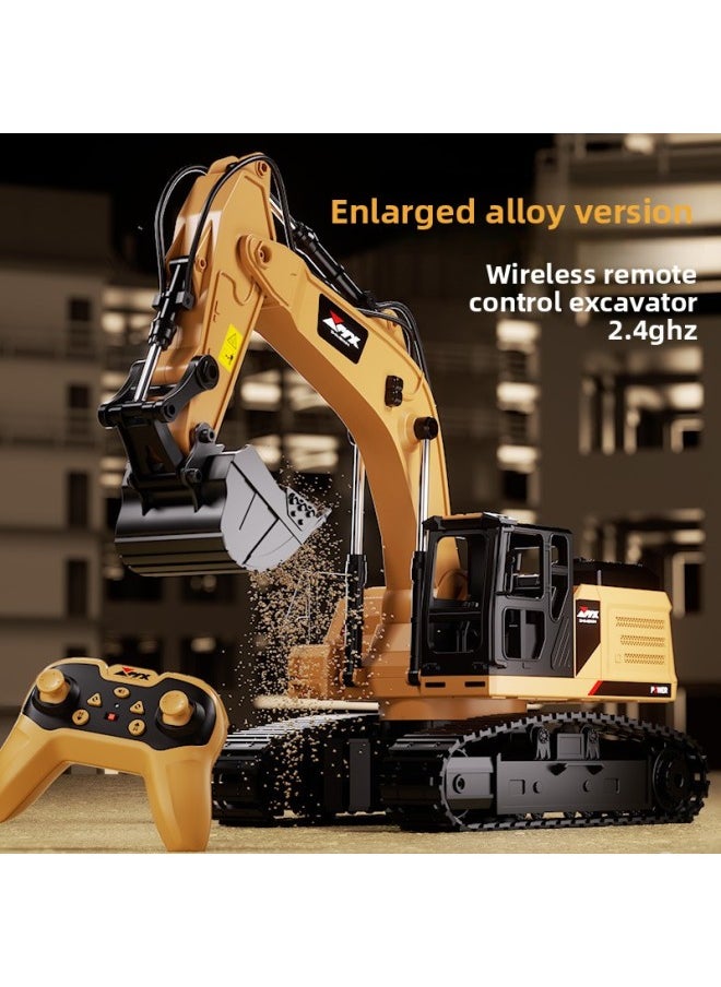 Generic - Super Large Remote Control Excavator Children's Toy Car Alloy Engineering Car Boy Electric Excavator Excavator Large-Color:2.4-alloy Remote Control Excavator-black-11 Channels [e-commerce Box] - Image 1