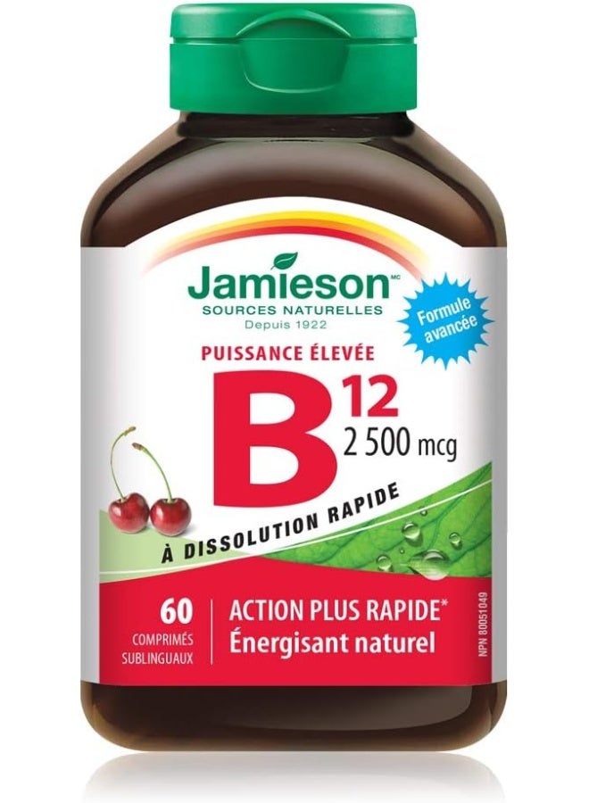 Jamieson Vitamin B12 2,500 Mcg (Methylcobalamin), 60 Sublingual Tablets - Image 2