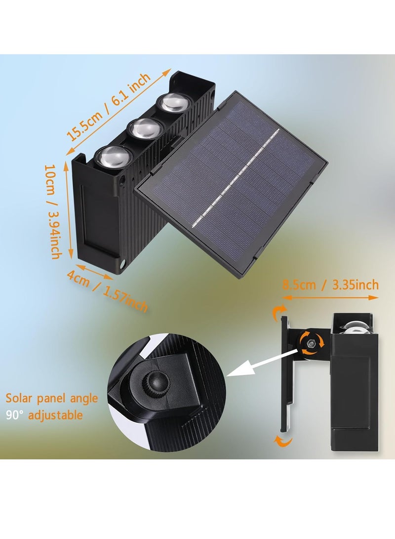 2 Pack Solar Wall Lights, White and RGB Color Outdoor Lighting Charging, Waterproof Light for Porch, Garden, Terrace - Image 4