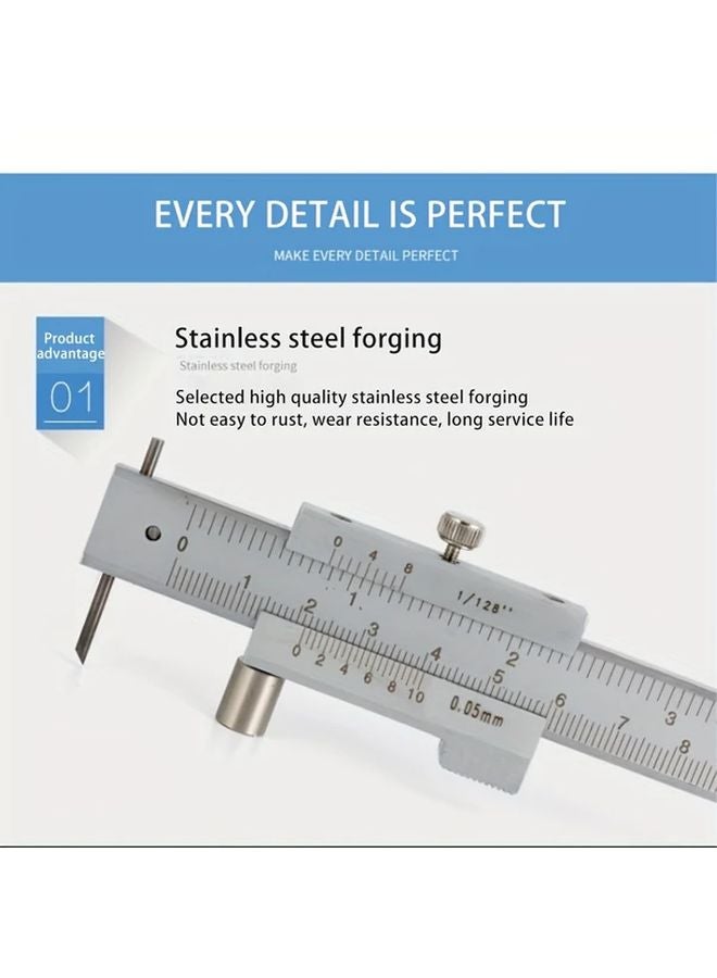1pc Stainless Steel Vernier Caliper 0 200mm High Precision Industrial Measurement Tool - Image 4