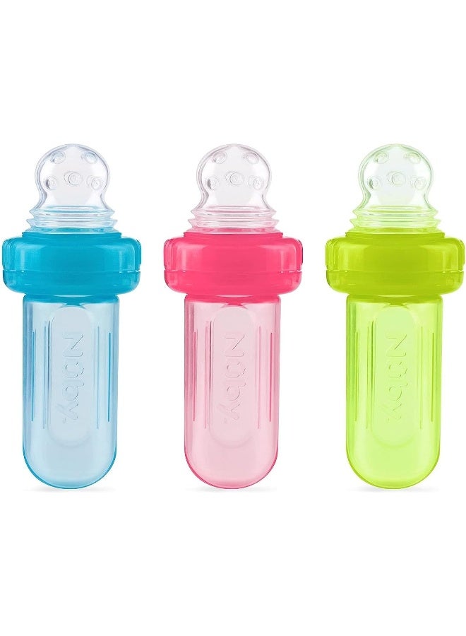 Nuby Ez Squee-Z Silicone Self Feeding Baby Food Dispenser - Colors May Vary - Image 1