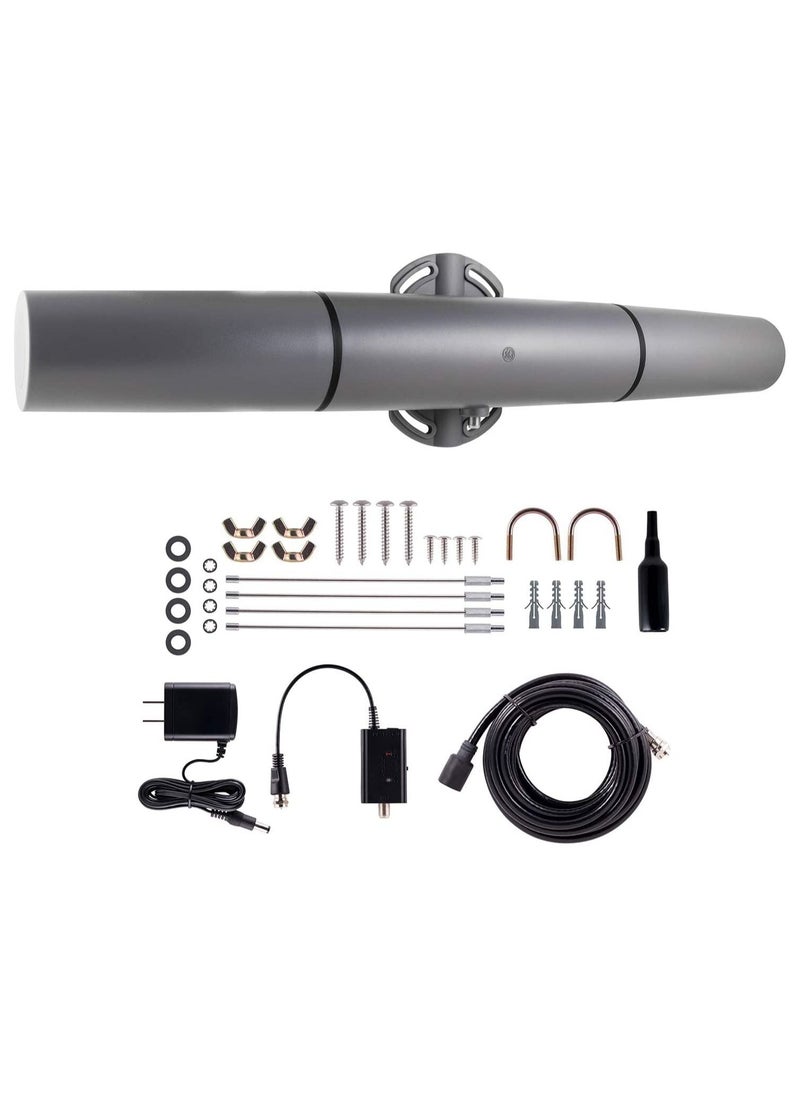 GE - GE Ultra Pro Attic Mount TV Antenna, 60 Mile Range, Outdoor, Stealth, Long Range Antenna, Digital, HDTV Antenna, 4K 1080P VHF UHF, High Definition Future Ready, Amplifier, Signal Booster, 34560 - Image 1