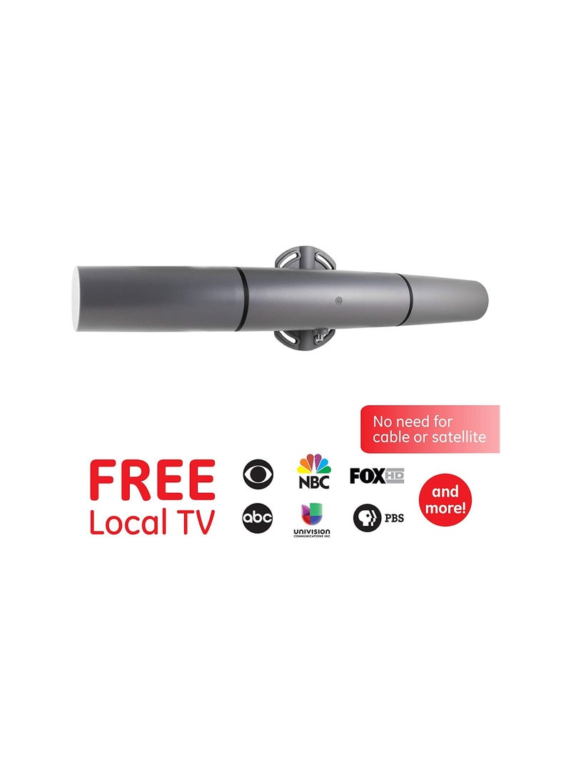 GE - GE Ultra Pro Attic Mount TV Antenna, 60 Mile Range, Outdoor, Stealth, Long Range Antenna, Digital, HDTV Antenna, 4K 1080P VHF UHF, High Definition Future Ready, Amplifier, Signal Booster, 34560 - Image 1