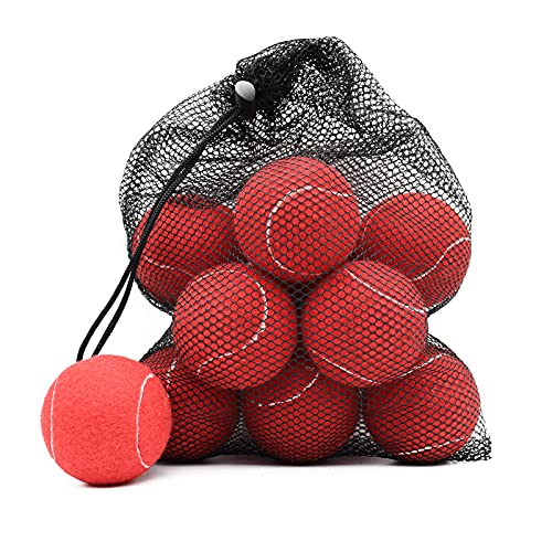 Magicorange Tennis Balls, 12 Pack Advanced Training Tennis Balls Practice Balls, Pet Dog Playing Balls, Come with Mesh Bag for Easy Transport, Good for Beginner Training Ball (Red) - Image 5