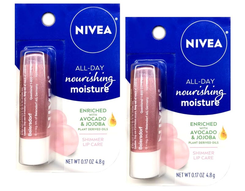 Nivea بلسم شفاه نيفيا اللامع - عبوة من 2