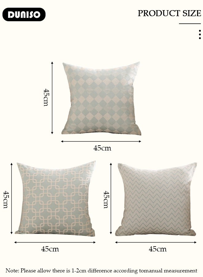 DUNISO 3 Packs Throw Pillow Covers, Couch Pillows Cushion Cove with Sturdy and Discrete Zipper Opening, Neutral Decorative Textured Cushion Case, Soft Two Sides Print Pillow Covers for Living Room Couch Bed Sofa  - Image 4