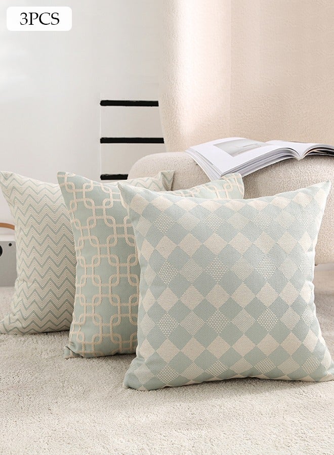 DUNISO 3 Packs Throw Pillow Covers, Couch Pillows Cushion Cove with Sturdy and Discrete Zipper Opening, Neutral Decorative Textured Cushion Case, Soft Two Sides Print Pillow Covers for Living Room Couch Bed Sofa  - Image 1