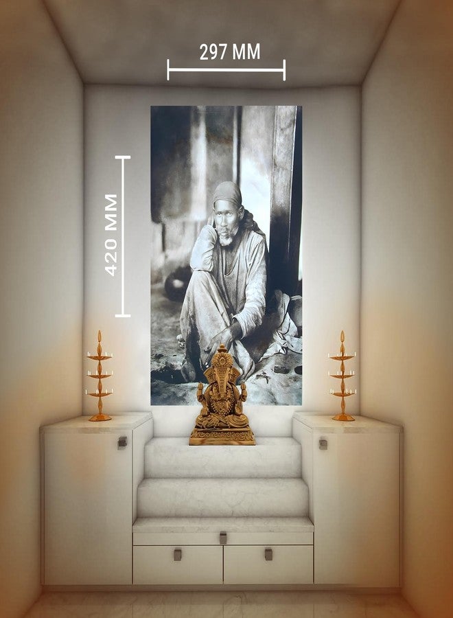 Shirdi Sai Baba Sticker | Lord Saibaba Wall Poster for Room | Shree Sai Baba Wall Art | Om Sri Sai Ram Photo Poster for Pooja Room and Living Area - Image 3