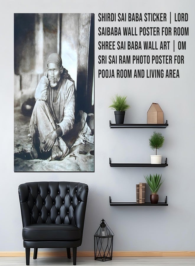 Shirdi Sai Baba Sticker | Lord Saibaba Wall Poster for Room | Shree Sai Baba Wall Art | Om Sri Sai Ram Photo Poster for Pooja Room and Living Area - Image 2