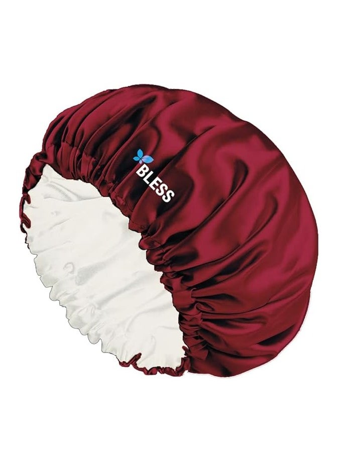 Bless Satin bonnet - Maroon  - Image 1