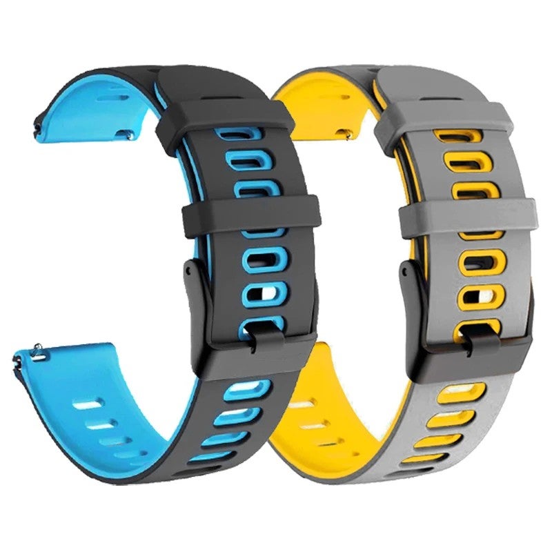 Y&D Dual Color Silicone Watch Band for Samsung Galaxy Watch 4/Classic/Active 2 - 20mm 22mm Sport Replacement Strap - Image 2