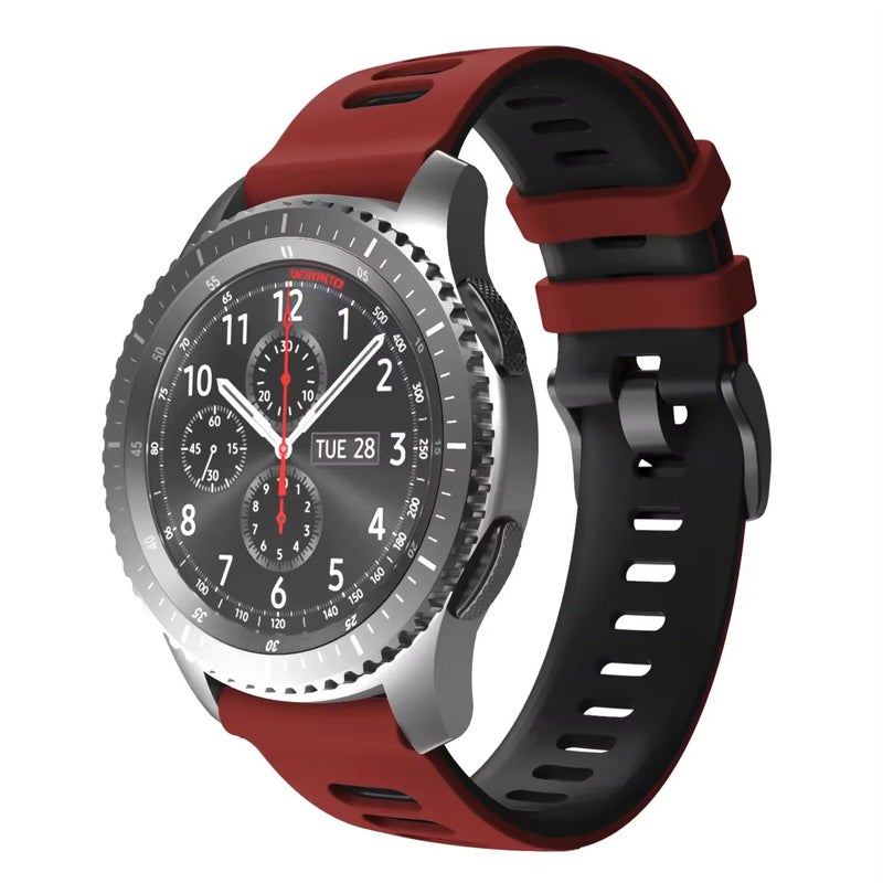 Y&D Dual Color Silicone Watch Band for Samsung Galaxy Watch 4/Classic/Active 2 - 20mm 22mm Sport Replacement Strap - Image 4