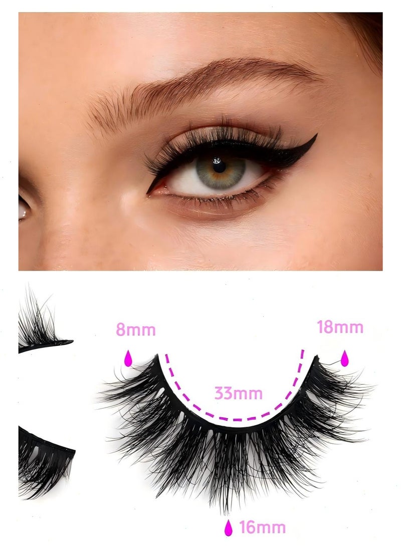 رموش صناعية تشبه فرو المنك رموش صناعية طبيعية ناعمة رموش ناعمة تشبه فرو المنك رموش صناعية رقيقة 7 أزواج - Image 3