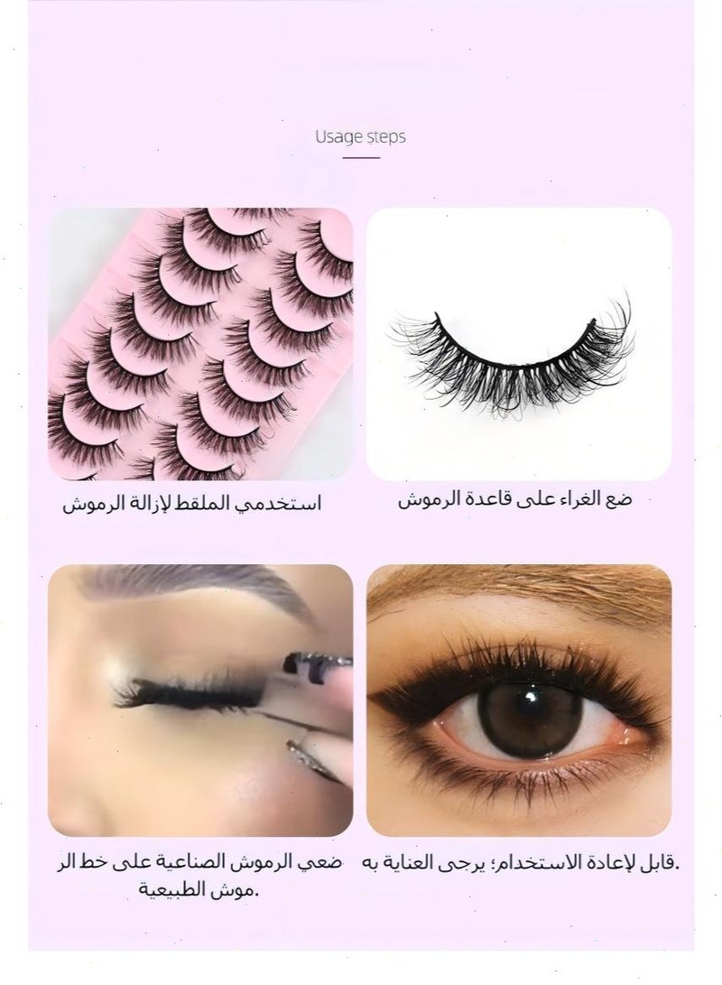 رموش صناعية تشبه فرو المنك رموش صناعية طبيعية ناعمة رموش ناعمة تشبه فرو المنك رموش صناعية رقيقة 7 أزواج - Image 4