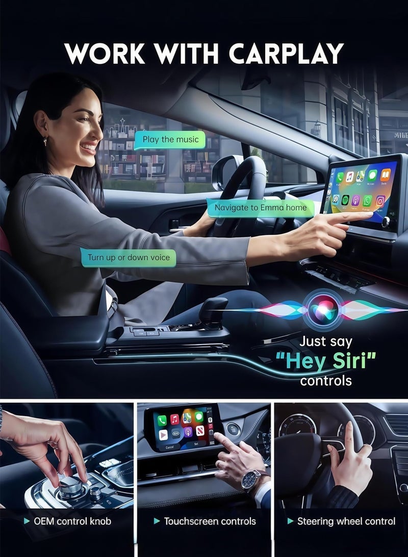 2025 New Wireless CarPlay Adapter- Mini Edition, Wired to Wireless for OEM Cars Wired Carplay / Android auto Dual mode Plug&Play FOTA Wireless Adapter for Apple iPhone iOS 12 and Android 11 or above - Image 4