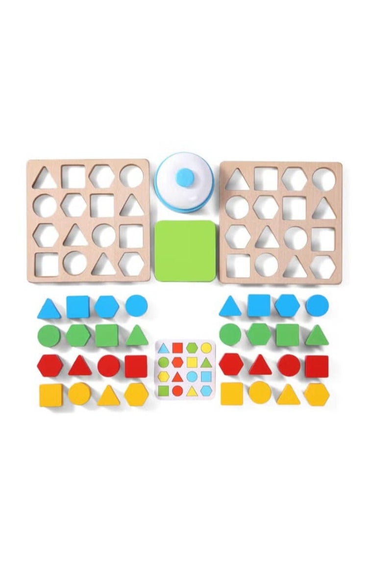 Wooden Color Matching Puzzle Montessori Educational Toys for Preschool Kids Ages 3 4 5 6 Years Old Boys Girls Brain Teaser Game with Bell Cards - Image 2