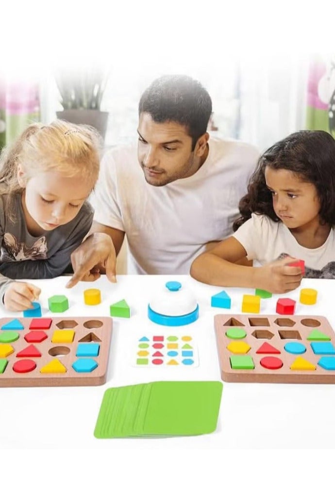 Wooden Color Matching Puzzle Montessori Educational Toys for Preschool Kids Ages 3 4 5 6 Years Old Boys Girls Brain Teaser Game with Bell Cards - Image 5