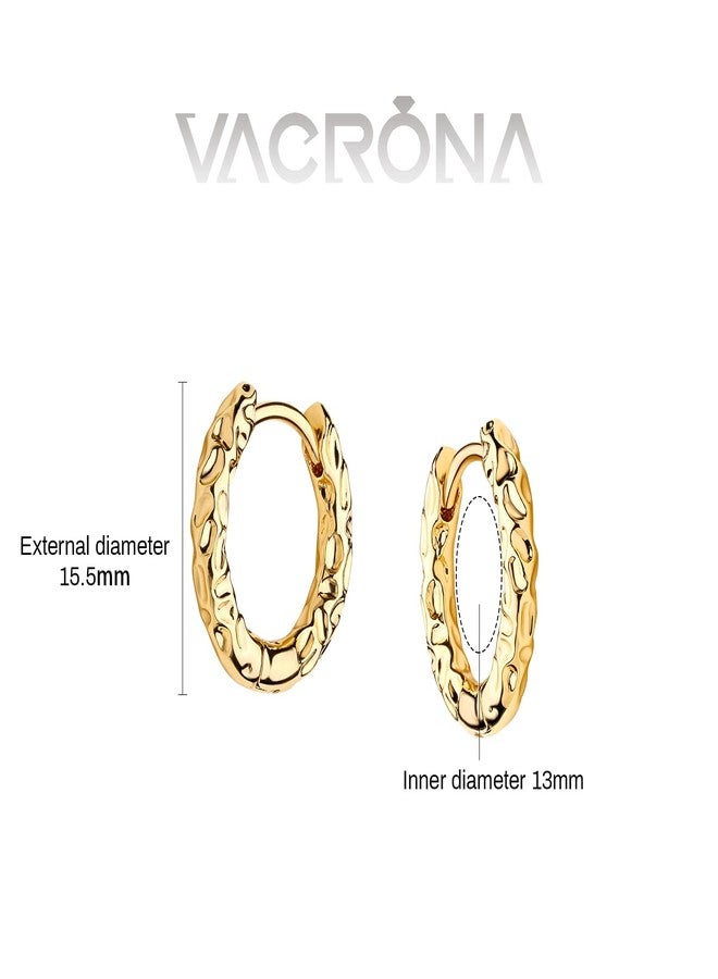 VACRONA Cubic Zirconia Huggie Earrings 14k Gold Plated Tiny Earrings Small Huggie Hoop Earrings Simple Lightweight Hoops Gift for Women, Brass, Cubic Zirconia - Image 4