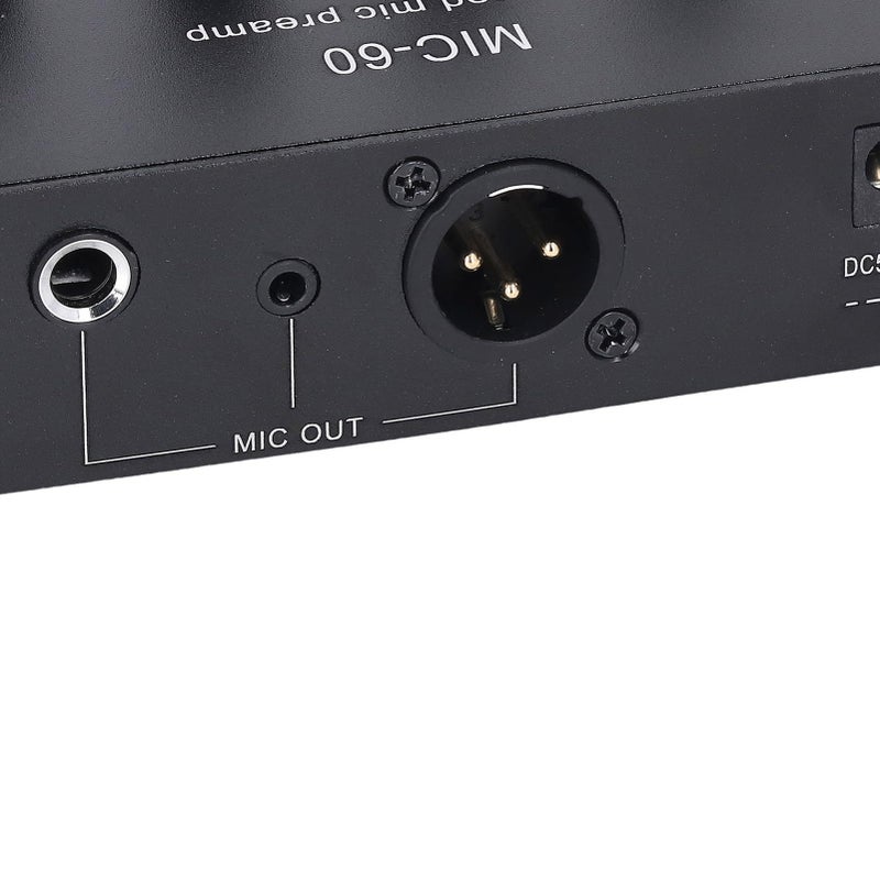 XLR Microphone Preamp With 60 Db Gain 3.5mm 6.5mm Inputs 48V Phantom Power For Dynamic Condenser Mic Home Studio Live Performance - Image 3