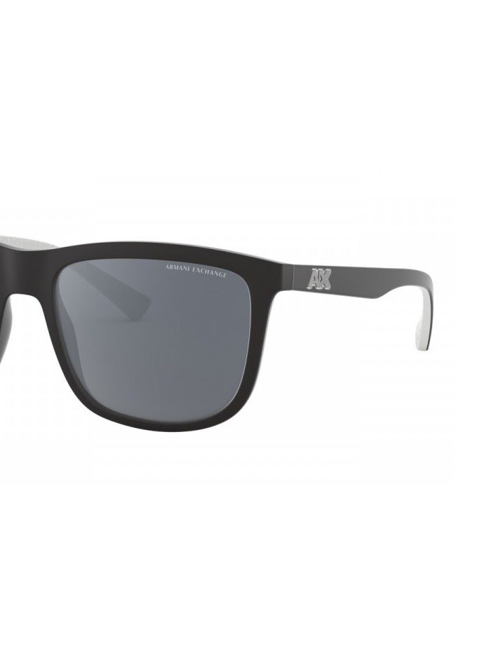 ARMANI EXCHANGE SUNGLASS AX4093S 8078Z3 SIZE 56 MATTE BLACK FRAME WITH MIRROR SILVER POLARIZED LENS UNISEX - Image 3