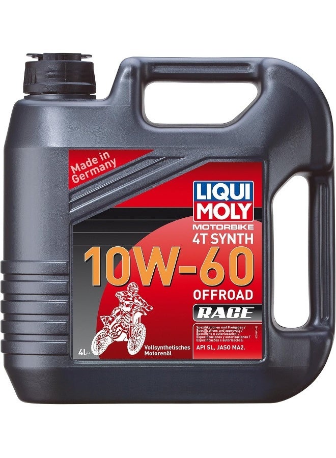 LIQUI MOLY زيت محرك سباقات الطرق الوعرة الاصطناعي 10W-60 للدراجات النارية 4T سعة 4 لتر - Image 1