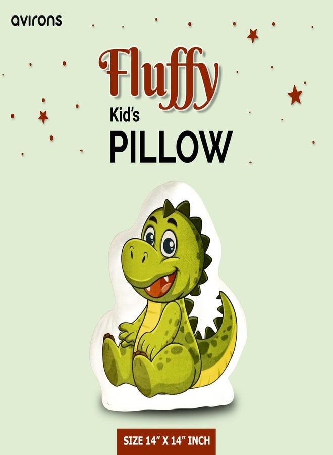Avirons Kids’ Plush Dinosaur Face Pillow - Soft, Snuggly, and Fun Cushion Perfect for Naptime, Playtime, or Relaxing, Adding Comfort and Jungle Adventure to Every Moment - Image 4