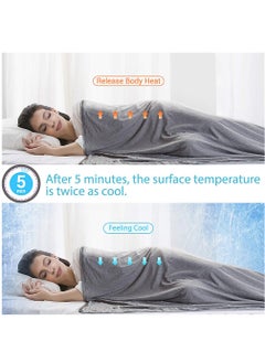 Excefore Cooling Blankets, Blankets for Hot Sleepers, Summer Blanket Thin Lightweight Breathable Soft Double Side Enhanced Cooling Blanket for Bed, Keep Cool for Night Sweats, Grey, 150*200cm  - Image 3