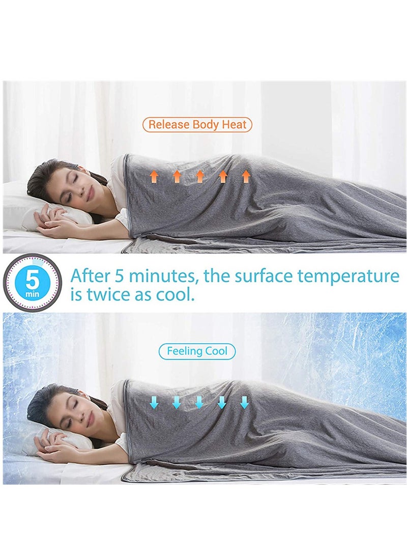 Excefore - Cooling Blankets, Blankets for Hot Sleepers, Summer Blanket Thin Lightweight Breathable Soft Double Side Enhanced Cooling Blanket for Bed, Keep Cool for Night Sweats, Grey, 150*200cm - Image 1