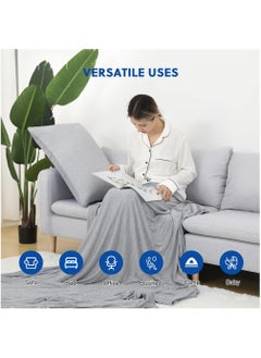 Excefore Cooling Blankets, Blankets for Hot Sleepers, Summer Blanket Thin Lightweight Breathable Soft Double Side Enhanced Cooling Blanket for Bed, Keep Cool for Night Sweats, Grey, 150*200cm  - Image 5