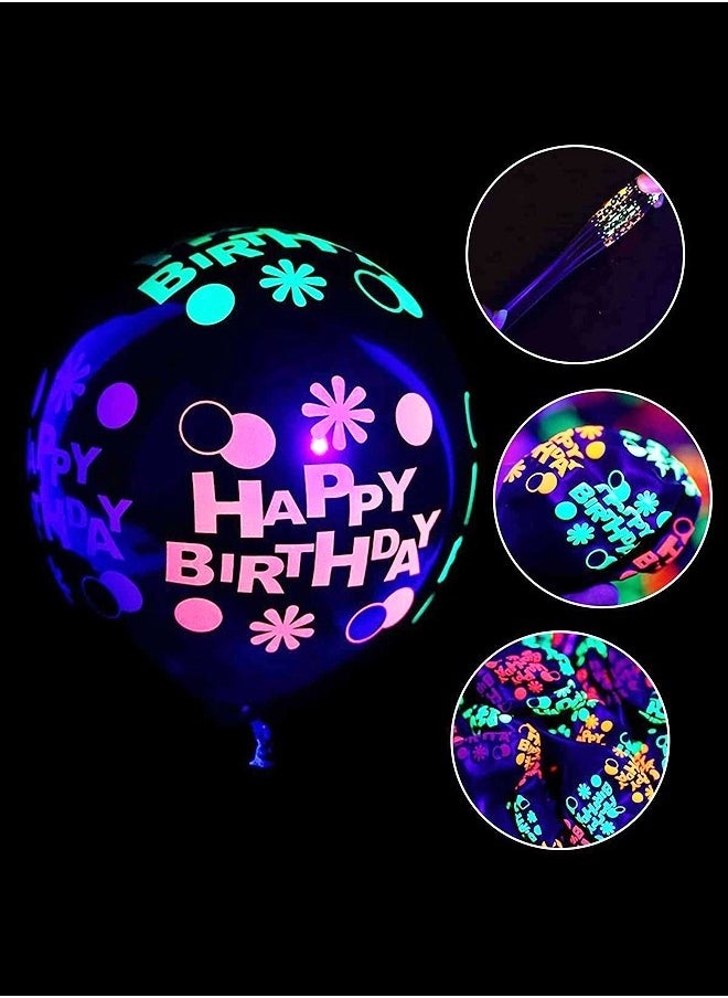 MIXDE - 130 Pcs Party Balloons,Glow in The Dark Birthday Party Decorations, Neon Birthday Party Decorations with Neon Balloons,Glow in The Dark Party supplies, Neon Party Decor for Birthday - Image 1