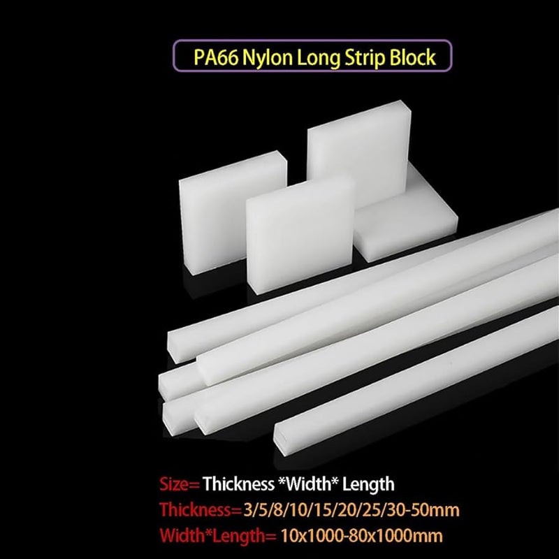 White Nylon Board Strip Wear Resistant PA66 Block 8x50x500mm 2pcs - Image 4