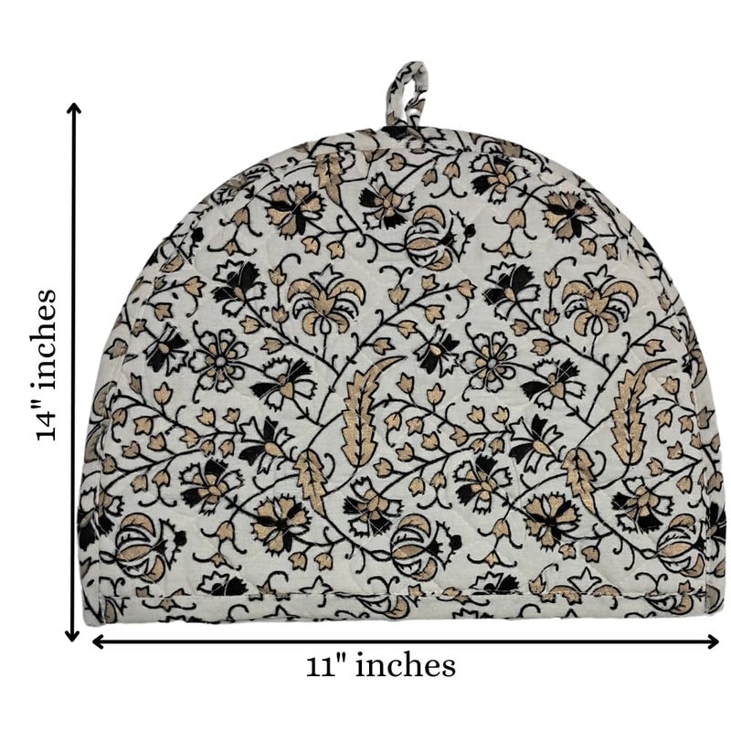 POSHMANDALA Poshmandala Rajasthani Handmade Tea Cozy 100 Cotton Hand Block Print Tea Kettle Warmer Winter Pot Cover for Hot Coffee Kitchen Dcor Size 14x11 Inches  - Image 4