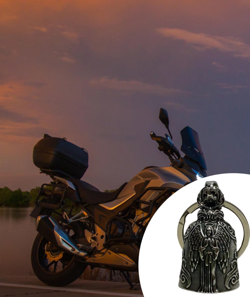 INIMAGINE IN-IMAGINE Guardian Bell for Bike, Motorcycle - Inspired Guardian Bell with 1.41 * 0.86in Size,Retro Premium Guardian Keychain and Exquisite Motorcycle Accessories & Guardian Bell for Car Design - Image 5